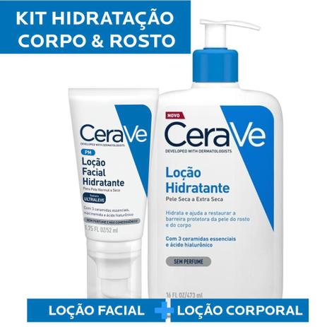 Kit Hidratação Corporal E Facial Cerave Loção Hidratante Menor preço em Kit Hidratação Corporal E Facial Cerave Loção Hidratante