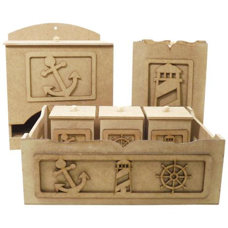 Kit Higiene Bebê em MDF Marinheiro 6 peças - Palácio da Arte é boa?