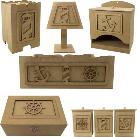 Kit Higiene Bebê em MDF Marinheiro 8 peças com Abajur e Farmacinha - Palácio da Arte é boa?