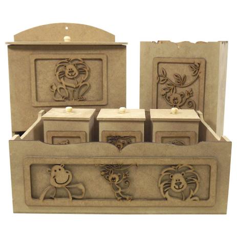 Kit Higiene Bebê em MDF Safari Bacana 6 peças - Palácio da Arte é boa?
