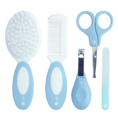 Kit Higiene Infantil Masculino 5Pçs Criança Menino Tesoura Escova Pente Cortador Unha Lixa Unha Azul - Pimpolho Menor preço em Kit Higiene Infantil Masculino 5Pçs Criança Menino Tesoura Escova Pente Cortador Unha Lixa Unha Azul - Pimpolho
