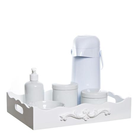 Kit Higiene Resina Arabesco Com Porta Álcool-Gel Quarto Bebê Infantil Menina Menino - Potinho de mel Menor preço em Kit Higiene Resina Arabesco Com Porta Álcool-Gel Quarto Bebê Infantil Menina Menino - Potinho de mel