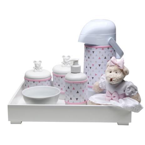 Kit Higiene Toys Claro Ursa Rosa Quarto Bebê Infantil Menina - Potinho de mel Menor preço em Kit Higiene Toys Claro Ursa Rosa Quarto Bebê Infantil Menina - Potinho de mel