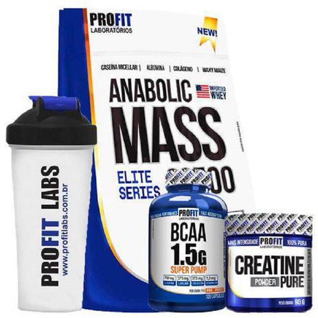 Kit Hipercalórico Anabolic Mass 3kg + Bcaa 60caps + Creatina 90g Profit Labs - Profit laboratórios Menor preço em Kit Hipercalórico Anabolic Mass 3kg + Bcaa 60caps + Creatina 90g Profit Labs - Profit laboratórios