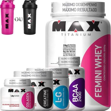 Kit Hipertrofia Para Mulher - Max Titanium Menor preço em Kit Hipertrofia Para Mulher - Max Titanium