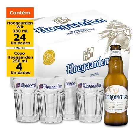 Kit Hoegaarden Wit caixa (24 Unidades) + Copo Hoegaarden 250ml (4 Unidades) Menor preço em Kit Hoegaarden Wit caixa (24 Unidades) + Copo Hoegaarden 250ml (4 Unidades)