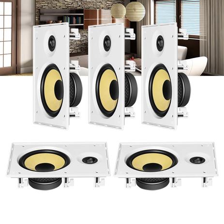 Kit Home Theater 5.0 JBL Caixa de Embutir CI8R Residencial Gesso Menor preço em Kit Home Theater 5.0 JBL Caixa de Embutir CI8R Residencial Gesso