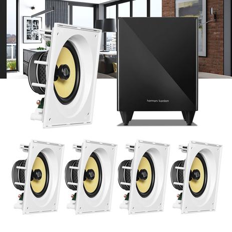 Kit Home Theater 5.1 JBL Caixa de Embutir CI8SA + Sub 210 Residencial Gesso Menor preço em Kit Home Theater 5.1 JBL Caixa de Embutir CI8SA + Sub 210 Residencial Gesso