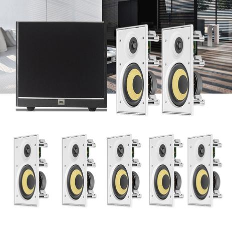 Kit Home Theater 7.1 JBL Caixa de Embutir CI8R + Sub 100 Residencial Gesso Menor preço em Kit Home Theater 7.1 JBL Caixa de Embutir CI8R + Sub 100 Residencial Gesso