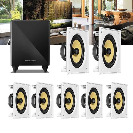 Kit Home Theater 7.1 JBL Caixa de Embutir CI8S + Sub 210 Residencial Gesso Menor preço em Kit Home Theater 7.1 JBL Caixa de Embutir CI8S + Sub 210 Residencial Gesso