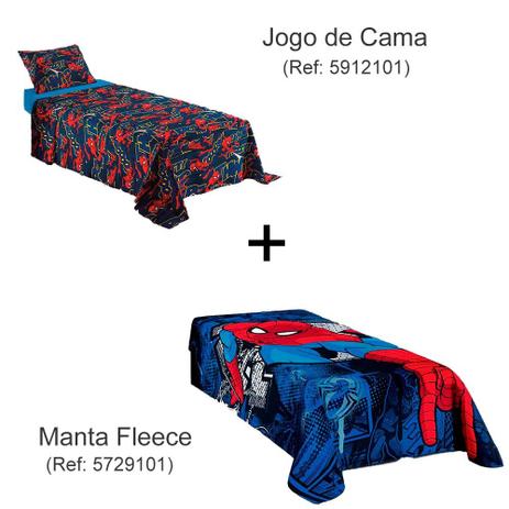 Kit Homem Aranha - Jogo de Cama + Manta Fleece - Lepper Menor preço em Kit Homem Aranha - Jogo de Cama + Manta Fleece - Lepper