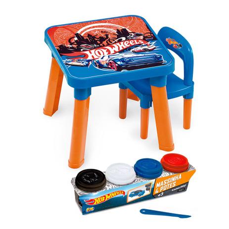 Kit Hot Wheels Conjunto Mesa com Cadeira e Massinha com 4 Potes - Fun Divirta-Se Menor preço em Kit Hot Wheels Conjunto Mesa com Cadeira e Massinha com 4 Potes - Fun Divirta-Se