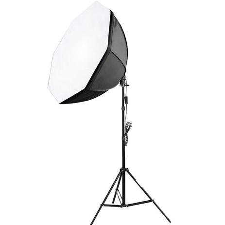 Kit Iluminação Estúdio Softbox E27 Octo 70cm com Tripé - LEADWIN