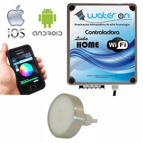 Kit Iluminação Piscina 1 Refletor 12w Led RGB + Central Comando WiFi SMART - Water ON Menor preço em Kit Iluminação Piscina 1 Refletor 12w Led RGB + Central Comando WiFi SMART - Water ON