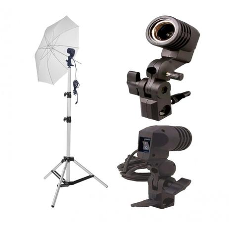 Kit iluminador para lâmpada e-27 e sombrinha - Incoflash Menor preço em Kit iluminador para lâmpada e-27 e sombrinha - Incoflash