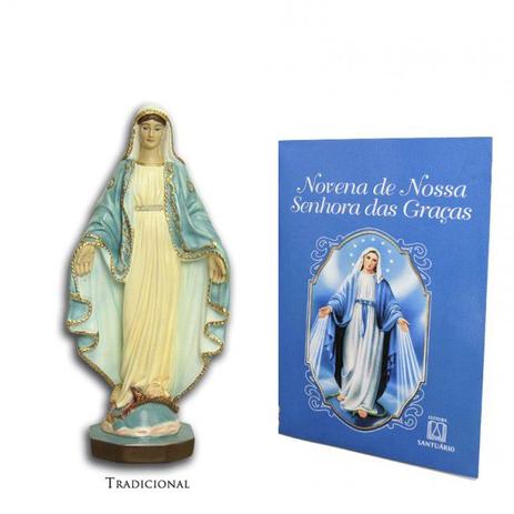 Kit imagem nossa senhora das graças medalha milagrosa 20 cm + livro novena - Armazem é boa?