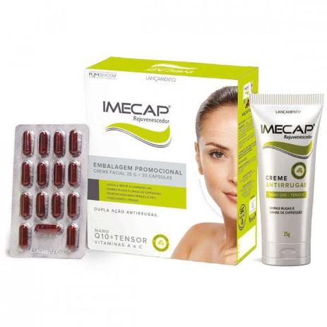 Kit Imecap Rejuvenescedor com Creme Antirrugas Facial 35g + 30 Cápsulas - Divcom - Divcom pharma Menor preço em Kit Imecap Rejuvenescedor com Creme Antirrugas Facial 35g + 30 Cápsulas - Divcom - Divcom pharma