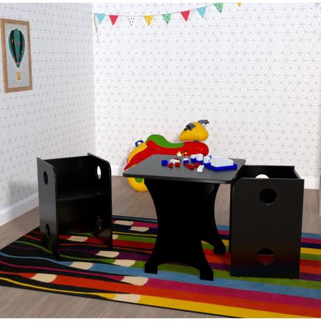Kit Infantil 1 Mesa e 2 Bancos Clei Caroti Kit Cubos Baby Bramov Móveis Preto Menor preço em Kit Infantil 1 Mesa e 2 Bancos Clei Caroti Kit Cubos Baby Bramov Móveis Preto