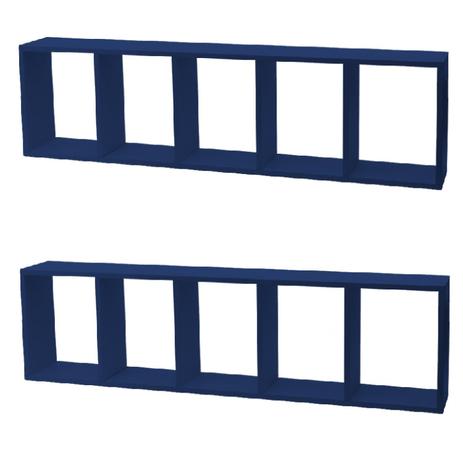 Kit Infantil 2 Nichos Cubo com 4 Prateleiras Alki Kit Cubos Baby Siena Móveis Azul Menor preço em Kit Infantil 2 Nichos Cubo com 4 Prateleiras Alki Kit Cubos Baby Siena Móveis Azul