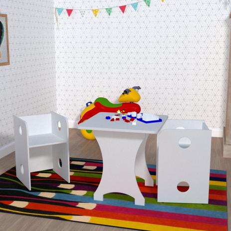 Kit Infantil Mesa e 2 Bancos Clei Caroti Kit Cubos Baby Bramov Móveis Branco Menor preço em Kit Infantil Mesa e 2 Bancos Clei Caroti Kit Cubos Baby Bramov Móveis Branco