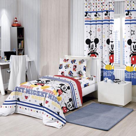 Kit Infantil Mickey Play Cortina Blackout + Edredom Santista Menor preço em Kit Infantil Mickey Play Cortina Blackout + Edredom Santista