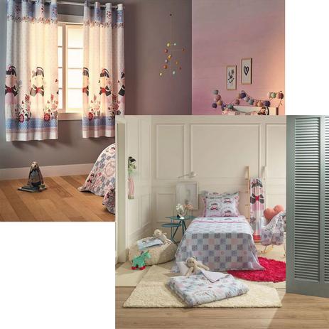 Kit Infantil Nina Jogo De Cama + Cortina Santista Menor preço em Kit Infantil Nina Jogo De Cama + Cortina Santista