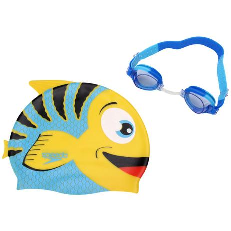 Kit Infantil Óculos + Touca Fish Combo Azul - Speedo Menor preço em Kit Infantil Óculos + Touca Fish Combo Azul - Speedo