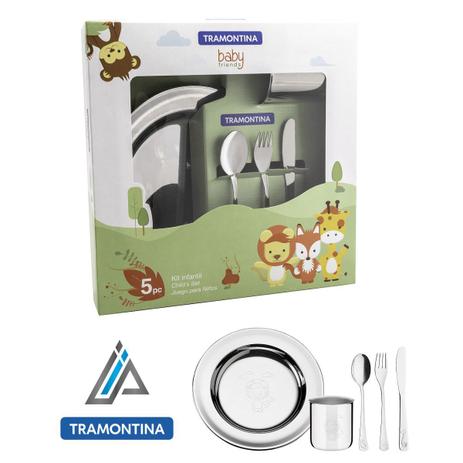 Kit Infantil Para Refeicao Em Aco Inox 5 Pecas Tramontina Kit Alimentacao Infantil Magazine Luiza