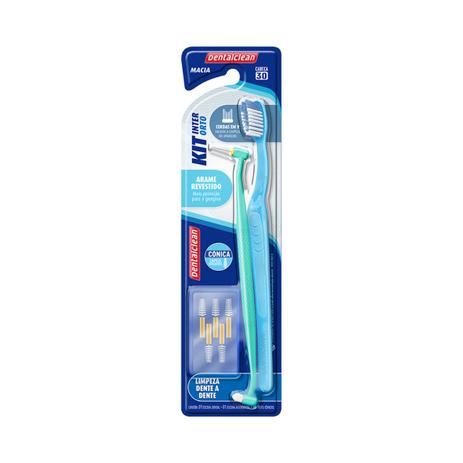 Kit inter orto dentalclean - escova dental + interdental macia - Dental clean Menor preço em Kit inter orto dentalclean - escova dental + interdental macia - Dental clean