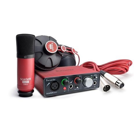 Kit Interface Microphone Headphone - Solo Studio - Focusrite Menor preço em Kit Interface Microphone Headphone - Solo Studio - Focusrite