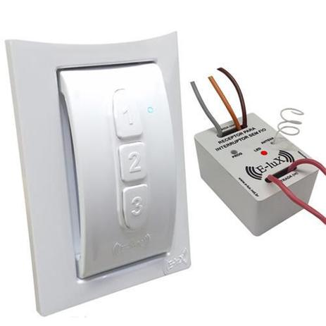 Kit Interruptor Sem fio Controle Remoto com Placa + Receptor Liga e Desliga E-LUX Menor preço em Kit Interruptor Sem fio Controle Remoto com Placa + Receptor Liga e Desliga E-LUX
