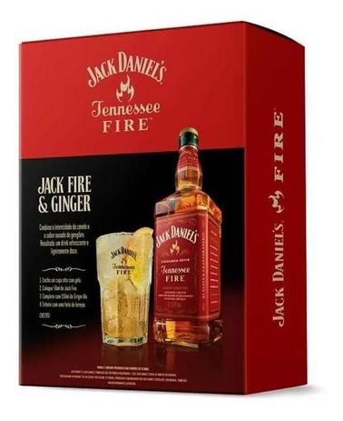 Kit Jack Daniels Fire Canela 1000ml com Copo Personalizado -