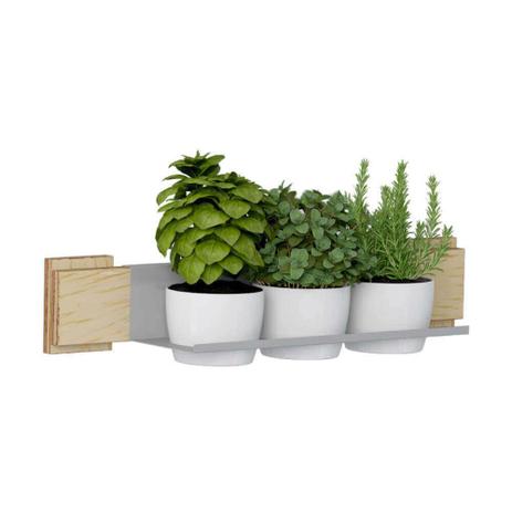 Kit Jardim Vertical Green com 3 Cachepots - Natural/Cinza - Be mobiliário Menor preço em Kit Jardim Vertical Green com 3 Cachepots - Natural/Cinza - Be mobiliário