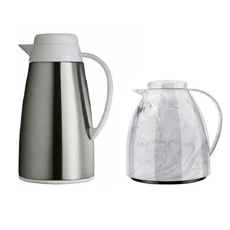Kit Jarra Termica em INOX + Bule Viena Marmorizado Branco 400ML Invicta Menor preço em Kit Jarra Termica em INOX + Bule Viena Marmorizado Branco 400ML Invicta