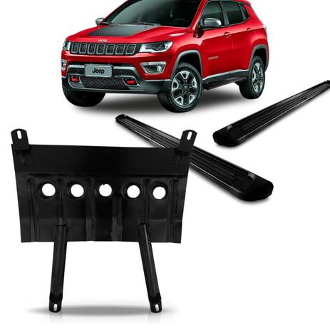 Kit Jeep Compass Estribo Lateral + Protetor Carter - Avt Menor preço em Kit Jeep Compass Estribo Lateral + Protetor Carter - Avt