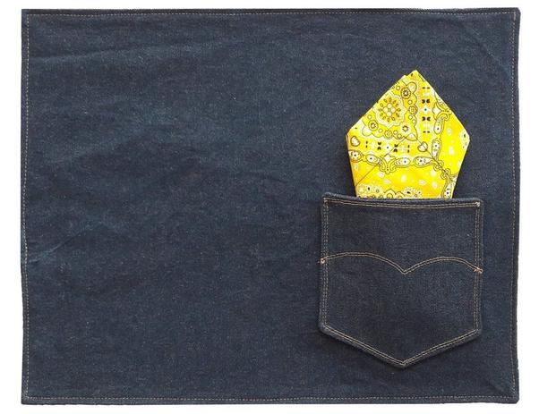 Kit Jogo Americano 4 Lugares Jeans com Bandana Amarela - Lari ribeiro home é boa?