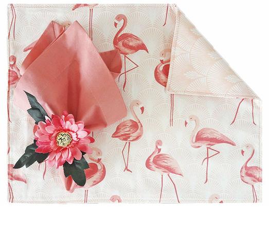 Kit Jogo Americano de Tecido 4 Lugares Flamingo Rosa - Lari Ribeiro Home Menor preço em Kit Jogo Americano de Tecido 4 Lugares Flamingo Rosa - Lari Ribeiro Home