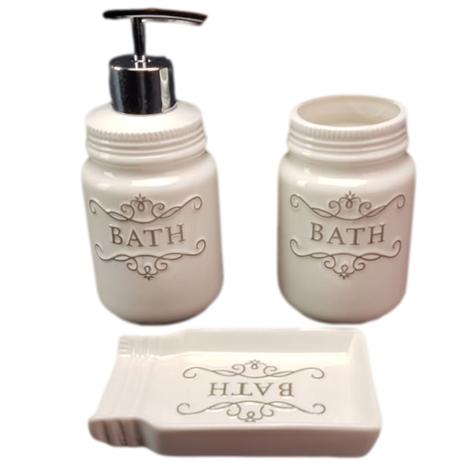 Kit Jogo Banheiro lavatório Escova Saboneteira Liquido UA417 - Amigo gold Menor preço em Kit Jogo Banheiro lavatório Escova Saboneteira Liquido UA417 - Amigo gold