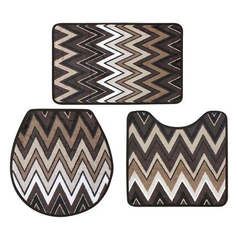 Kit Jogo De Banheiro 3 Pcs Siberia - Asiatex Menor preço em Kit Jogo De Banheiro 3 Pcs Siberia - Asiatex