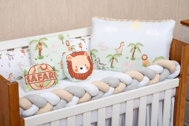 Kit jogo de berço americano menina menino Safari 10 peças preço baixo - Brucebaby Bordados Menor preço em Kit jogo de berço americano menina menino Safari 10 peças preço baixo - Brucebaby Bordados