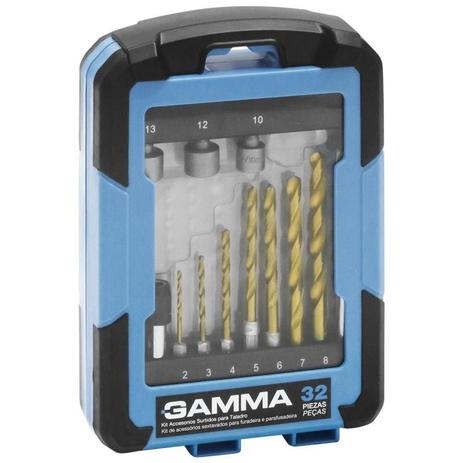 Kit Jogo de Bits, Brocas e Soquetes para Furadeira e Parafusadeira 32 Peças G19510AC GAMMA Menor preço em Kit Jogo de Bits, Brocas e Soquetes para Furadeira e Parafusadeira 32 Peças G19510AC GAMMA