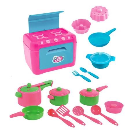 Kit Jogo De Cozinha Infantil Panelinhas + Kit Fogão Le Chef - Nig Brinquedos Menor preço em Kit Jogo De Cozinha Infantil Panelinhas + Kit Fogão Le Chef - Nig Brinquedos