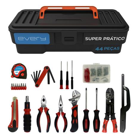 Kit jogo de ferramentas s.pratico c/ 44 pç e maleta completo every - Navcity Menor preço em Kit jogo de ferramentas s.pratico c/ 44 pç e maleta completo every - Navcity