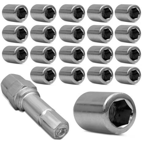 Kit Jogo de Porcas Allen de Roda M12 x 1.50 x 31 Cônico Corolla Hilux Filder Cromado 20 Peças - Emblemax Menor preço em Kit Jogo de Porcas Allen de Roda M12 x 1.50 x 31 Cônico Corolla Hilux Filder Cromado 20 Peças - Emblemax