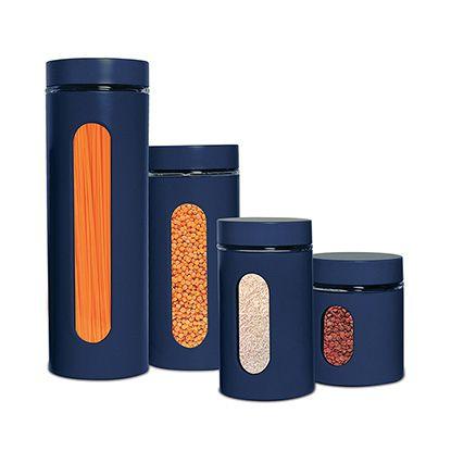 Kit jogo de potes porta mantimentos ana maria braga com visor em vidro e inox azul vintage retro com - Sottile Menor preço em Kit jogo de potes porta mantimentos ana maria braga com visor em vidro e inox azul vintage retro com - Sottile