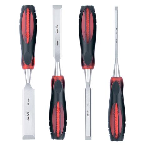 Kit Jogo Formão Profissional Cromado 4 Pç 6, 12, 18 e 24 mm - MTX Menor preço em Kit Jogo Formão Profissional Cromado 4 Pç 6, 12, 18 e 24 mm - MTX
