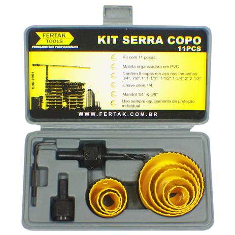 Kit Jogo Serra Copo 11 Pçs FERTAK Menor preço em Kit Jogo Serra Copo 11 Pçs FERTAK