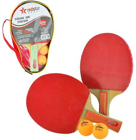 Kit Jogo Tênis De Mesa C/ 2 Raquetes E 2 Bolinhas - Red Star Menor preço em Kit Jogo Tênis De Mesa C/ 2 Raquetes E 2 Bolinhas - Red Star