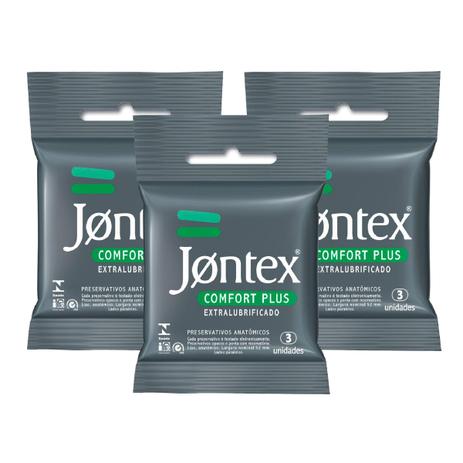 Kit Jontex Preservativo Lubrificado Comfort Plus c/3 - 3 unid. Menor preço em Kit Jontex Preservativo Lubrificado Comfort Plus c/3 - 3 unid.