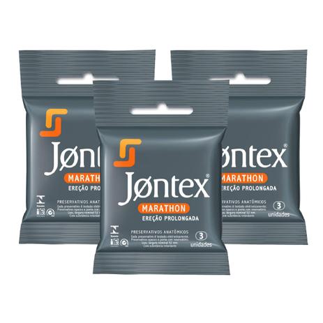 Kit Jontex Preservativo Lubrificado Marathon c/3 - 3 unid. Menor preço em Kit Jontex Preservativo Lubrificado Marathon c/3 - 3 unid.